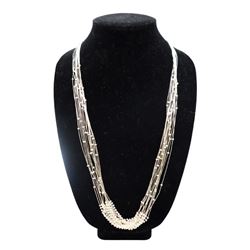 Fine Seed Pearl Sterling Silver Necklace