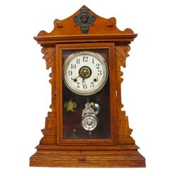 Wood Mantle Clock with Detailing