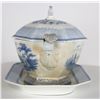 Image 5 : Rock Stone Blue & White Tureen with Ladle