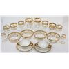Image 1 : 18 Piece Set of Gilded Glassware and Porcelain