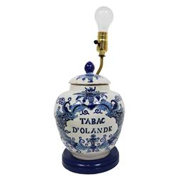 Tabac D'Olande Porcelain Jar Lamp