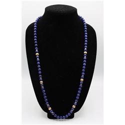 Lapis and Gold Bead Necklace