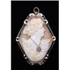Image 2 : Antique 14k Shell Cameo Diamond Brooch