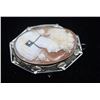 Image 4 : Antique 14k Shell Cameo, Diamond Brooch