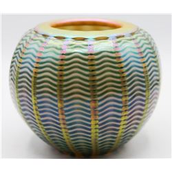 Lundberg Studios Iridescent Vase, Signed on Base