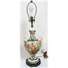 Image 2 : Pair of Capidomonte Porcelain Lamps, Urn Form
