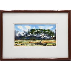 Santiago Ortega Sanchez, Signed Watercolor