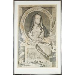 1747 Engraving of Elizabeth, Queen of Henry VII