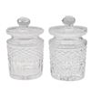 Image 1 : Pair of Cut Glass Lidded Jars