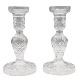 Pair of Cut Glass Candleholders