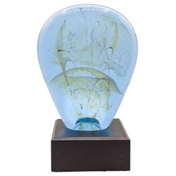 Blown Glass Blue Sculpture