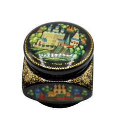 Russian Painted Lacquer Ware Box with Lid