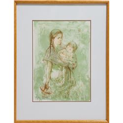Edna Hibel (1917 - 2014) American, Signed Litho