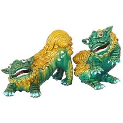 Pair of Chinese Ceramic Foo Dogs