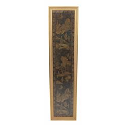 Framed Chinese Brocade Figural Landscape