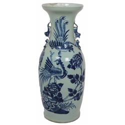 Chinese Blue & White Stoneware Vase