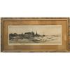 Image 1 : Horizontal Framed Landscape/Seashore Etching