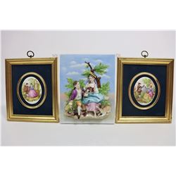 Group of (3) Wall Hanging Porcelain Pieces