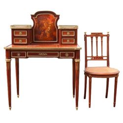 Antique French Louis Phillippe Desk & Chair