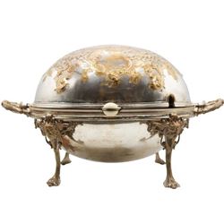John Round & Son Silver Plated Rolling Dome Buffet