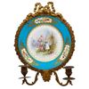 Image 1 : Pair of French Sevres Porcelain/Bronze Sconces