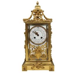 Antique French Gilt Bronze Mantle Clock c 1900