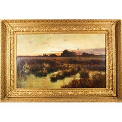 Large 19th C American Painting, Oil on Canvas