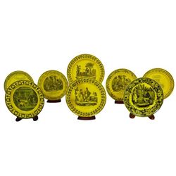 (8) French Yellow Creil Porcelain Set