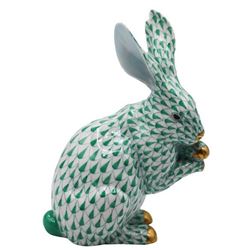 Herend Hungary Porcelain Hare Figurine, As Is