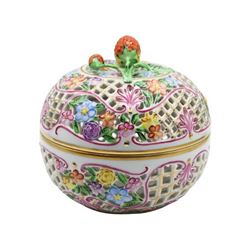 Herend Reticulated Porcelain Potpourri Bowl