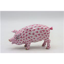 Herend Hungary Porcelain Pig Figurine