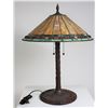 Image 10 : Bronze Slag Glass/Cabochon Reading Lamp