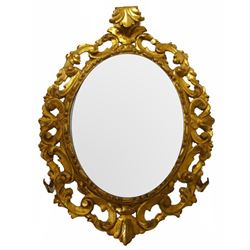 French Gilt Oval Mirror