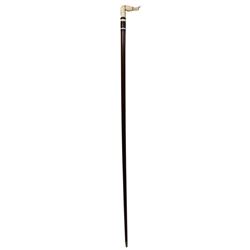 19th C. Whale Bone Boot Handle Cane