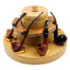 Image 1 : Gucci Italian Pipe Stand w/ (4) Pipes and Cleaner
