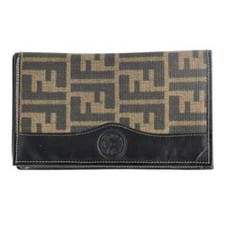 Fendi Zucca Italian Leather Bi-Fold Card Wallet