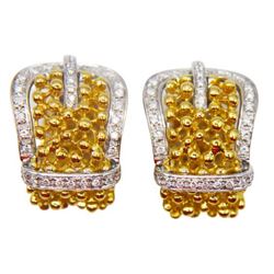 Damiani 18K Gold Flawless Diamond Buckle Earrings