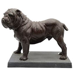 Large Bulldog Sculpture w/ Metal Base