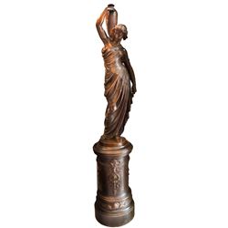 Antique Classical Large Bronze Sculpture of Female