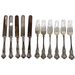 (11) Piece Sterling Knife and Fork Set