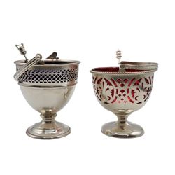 Reticulated Sterling Baskets w/ Glass Inserts