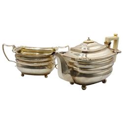 18th C English Sterling Silver Tea Pot/Waste Bowl