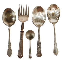 (5) Pieces of Plated Silverware
