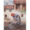 Image 2 : Signed Oil, Woman Washing Clothes