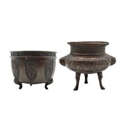 (2) Chinese Bronze Planters