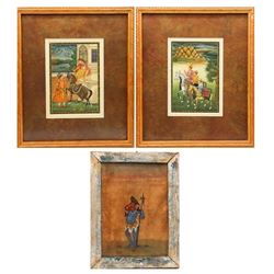 (3) Indian Miniature Paintings