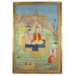 East Indian Gouache Cloth Painting