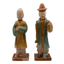 Pair of Chinese Glazed Figures