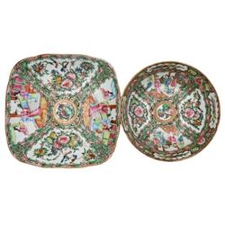 Rose Medallion Plate and Bowl