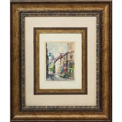 Signed, View of Sacre Coeur, Watercolor